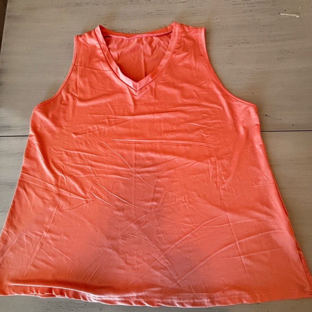 Vibrant coral Sleeveless Top XXL